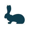 Vector illustration with a rabbit silhouette