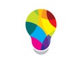 Vector illustration of rainbow bulb ideas Royalty Free Stock Photo