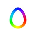 Vector illustration of rainbow easter egg. Line art design Royalty Free Stock Photo
