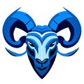 Vector illustration of a ram head mascot isolated on a white background. generative AI Royalty Free Stock Photo