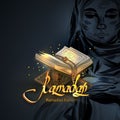 Vector illustration of ramadan kareem lantern. Religious concept of Islam. Royalty Free Stock Photo