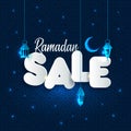 Vector Illustration Ramadan Sale. Banner, discount, label, sale, greeting card, of Ramadan Kareem and Eid Mubarak Royalty Free Stock Photo