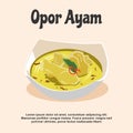 vector illustration Ramadan special traditional Indonesian food, opor ayam