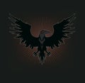 Vector illustration of the raven silhouette