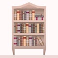 Vector illustration of realistic bookshelf with books.