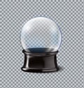 Vector illustration realistic empty christmas snow globe on a transparent background Royalty Free Stock Photo