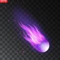 Vector illustration of realistic falling comet Royalty Free Stock Photo
