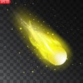 Vector illustration of realistic falling comet Royalty Free Stock Photo