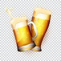 Vector illustration of a realistic mugs of beer.