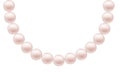 Vector illustration of a realistic pearl necklace pink color, is Royalty Free Stock Photo