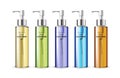 Vector illustration of realistic skin cleansing oil bottles Royalty Free Stock Photo