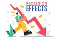 Vector Illustration of Recession Effects Showing the Impact on Economic Growth and the Decline in Economic Activity Royalty Free Stock Photo