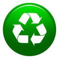 Vector illustration recycle green button Royalty Free Stock Photo