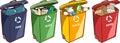 Vector illustration of a Recycling Bins for Paper Plastic Glass Royalty Free Stock Photo