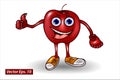 Vector illustration red apple cartoon character Royalty Free Stock Photo