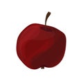 Vector illustration. Red apple with highlights. Cartoon style. Royalty Free Stock Photo