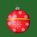 Vector illustration - red Christmas ball, Christmas decor.