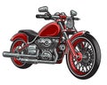 Vector illustration of red color motorcycle Royalty Free Stock Photo