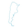 Vector illustration of red colored outline map of Argentina