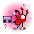 Vector illustration of a red devil dancing.nice for logo, mascot, icon, etc. Royalty Free Stock Photo