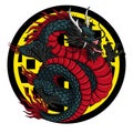 vector illustration red dragon Royalty Free Stock Photo