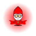 Vector illustration of a red-haired boy character wearing glasses and a robe. Royalty Free Stock Photo