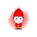 Vector illustration of a red-haired boy with a red shirt. Royalty Free Stock Photo