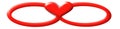 Vector Illustration of a red infinity symbol linked by a read heart