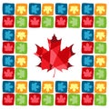 Vector illustration of a red maple leaf, symbol of Canada