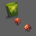 Vector illustration red realistic game dice set Royalty Free Stock Photo