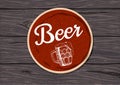 Red round beer coaster