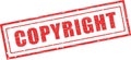 red rubber stamp copyright text worn texture Royalty Free Stock Photo