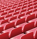Vector illustration of red seats in a soccer stadium Royalty Free Stock Photo