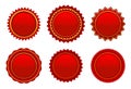 Vector red starburst rosette set 1 Royalty Free Stock Photo