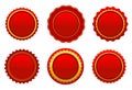 Vector red starburst rosette set 2 Royalty Free Stock Photo