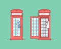 Vector illustration. Red telephone public call box Royalty Free Stock Photo