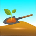 reforestation of barren land vector illustration