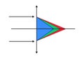 Vector illustration of refraction of light in the eye