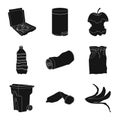 Vector illustration of refuse and junk icon. Collection of refuse and waste stock symbol for web. Royalty Free Stock Photo