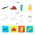 Vector design of refuse and stop symbol. Collection of refuse and habit vector icon for stock. Royalty Free Stock Photo