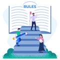 Illustration vector graphic cartoon character of list of rules