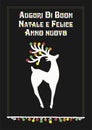 Vector illustration reindeer, Italian text, Aguri Di buon Natale e Felice Anno Nuovo, means Merry Christmas and Happy New Year.
