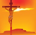 Banner with Jesus Christ crucified on the cross Royalty Free Stock Photo