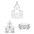 Vector illustration of religion and wedding icon. Set of religion and house stock vector illustration. Royalty Free Stock Photo