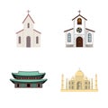 Vector design of religion and wedding icon. Collection of religion and house stock symbol for web. Royalty Free Stock Photo