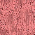 Vector illustration of repeated wood grain textures in coral and black.