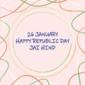 Vector illustration of Republic day card, ornage peel, green RYB, white color Wave lines and textured circle shape decorated .