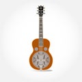 Vector illustration of resonator or resophonic guitar isolated on a white background. Royalty Free Stock Photo