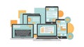 Responsive Design Laptop, Tablet, Phone, Website Vector Illustration Royalty Free Stock Photo