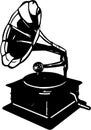 Vector illustration of retro gramophone isolated on white background Royalty Free Stock Photo